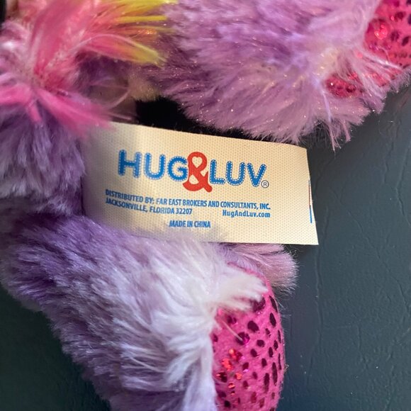 Hug & Luv Rainbow Purple Unicorn Plush Stuffed Animal Toy 9.5” Long Soft Cuddly - Picture 5 of 7